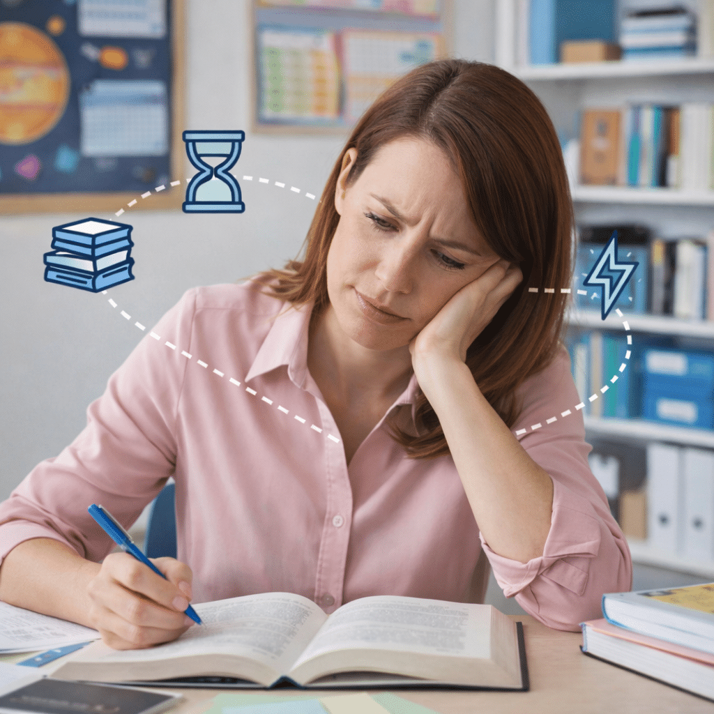 professora utilizando atividades adaptadas de ciências